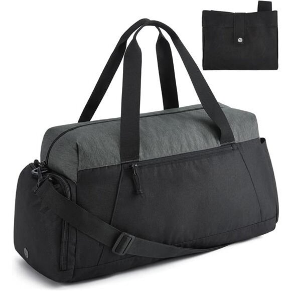 Gym Travel Duffel Bag Foldable Lightweight Weekender With Shoe Compartment - Picture 1 of 7
